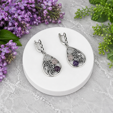 Серебряные серьги Карамель